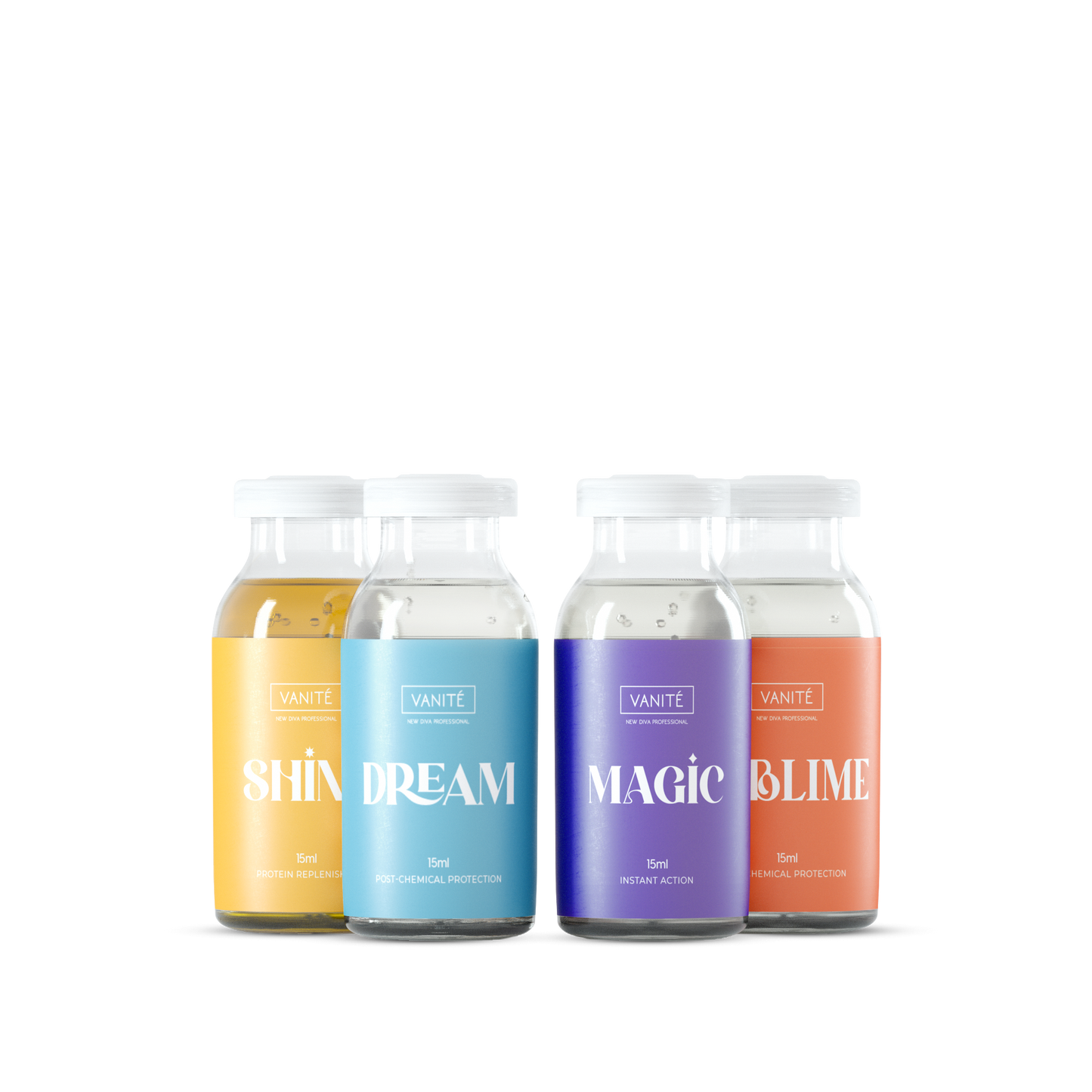 Kit Ampoules Feelings  15ml (Hydration, Reconstruction, Pre-chemical Protection, and Post-Chemical Repair)